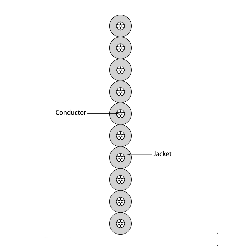 ECG cable EC210X cutting diagram