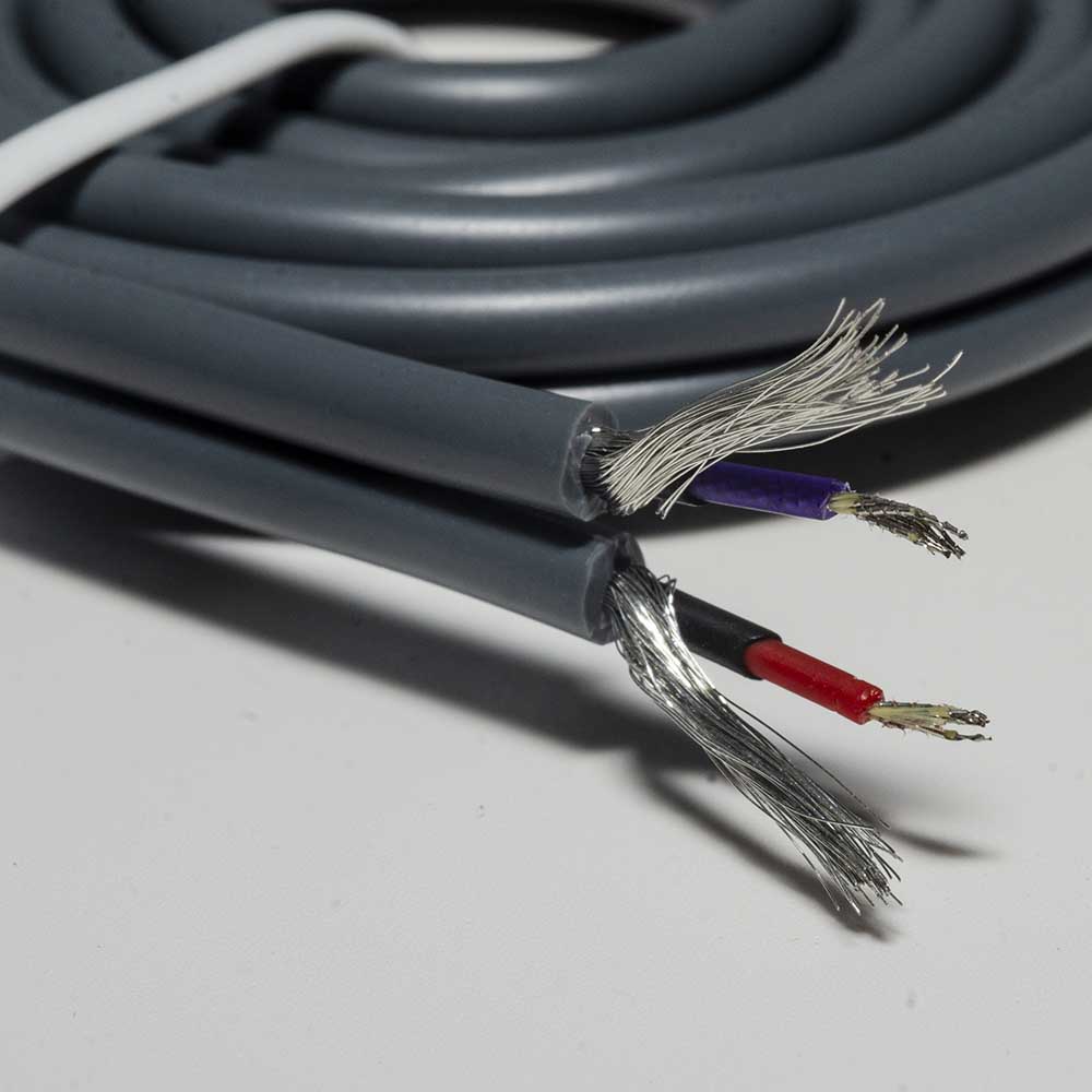 2 leads ECG cable Shielded ribbon cable style