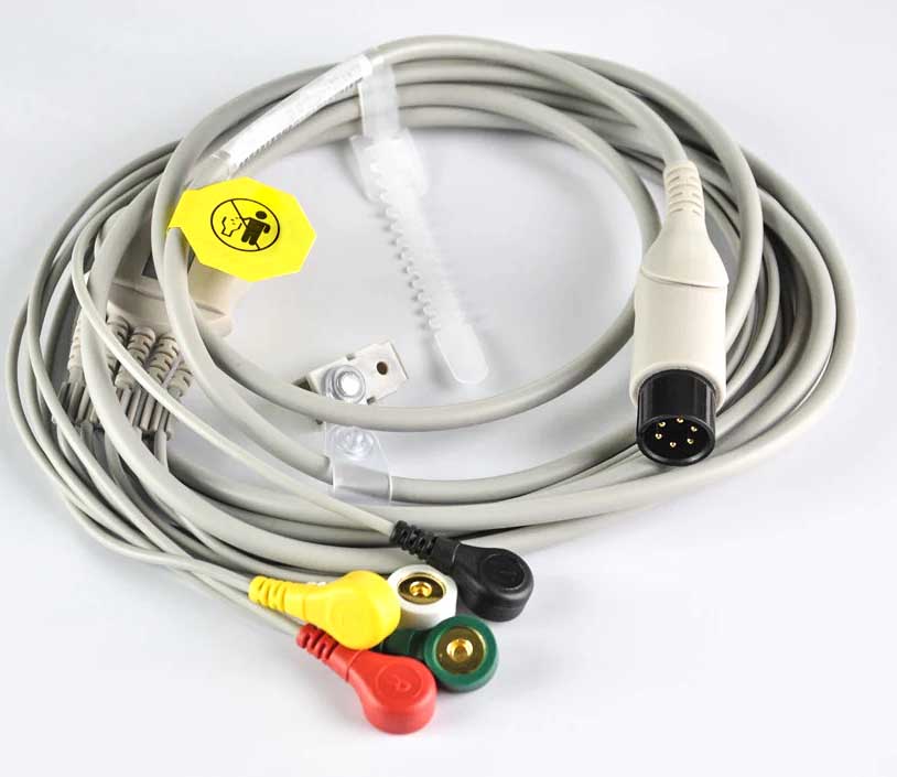 5-Lead-ECG-EKG-Cable-with-SNAP-IEC-Standard