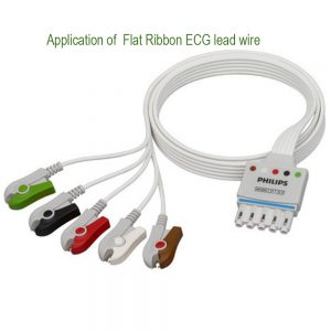 Flat ribbon 5 lead ECG leadwire