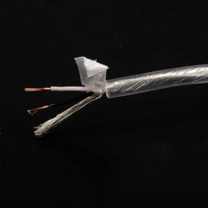 2 core shielded cable Transparent OD3.0 mm PVC Jacket