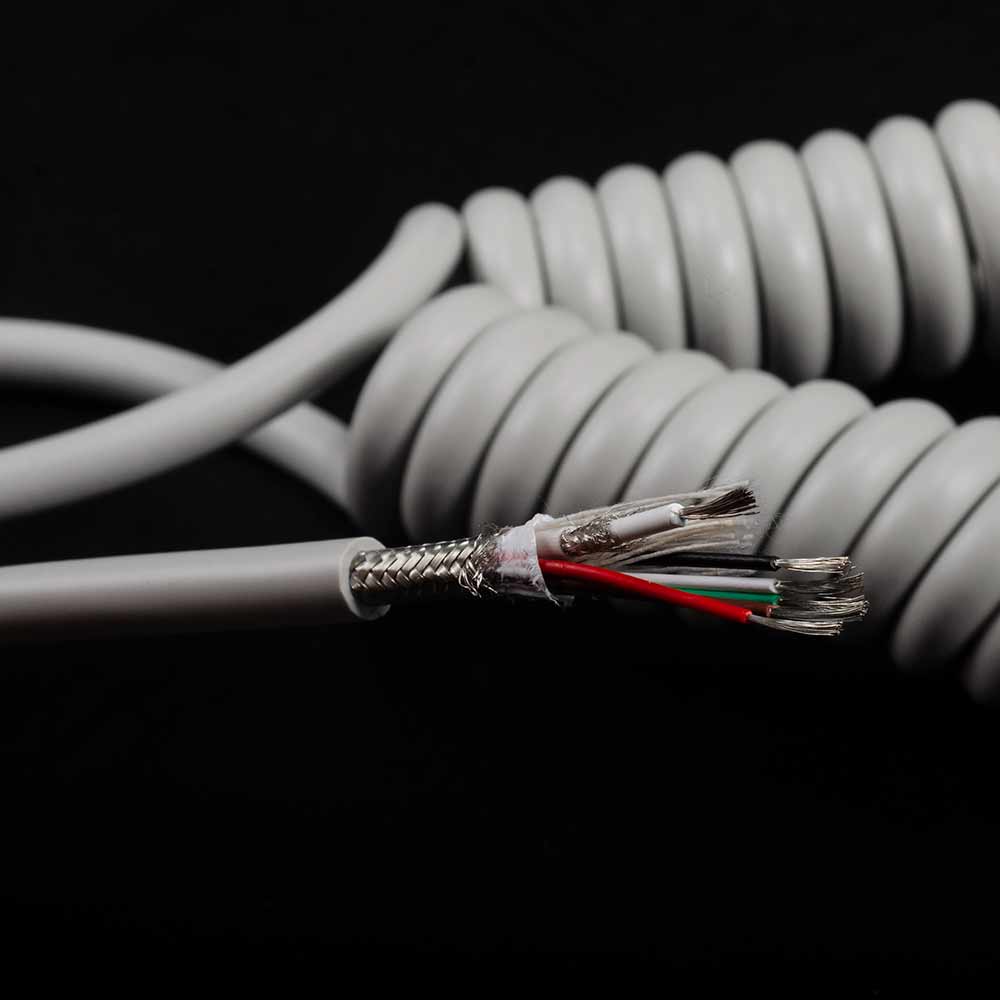 6 core Shielded Cable Coiled defibrillator cable