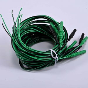 2 Parallel Flat raw eeg electrodes Black and Green