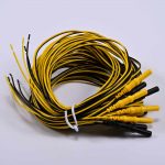 2 Parallel Wire Flat EEG Electrodes Black and Yellow