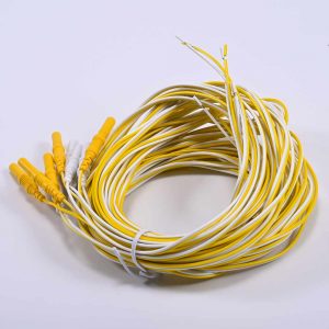 2 wire flat Yellow and White gtcs eeg electrodes raw leadwires