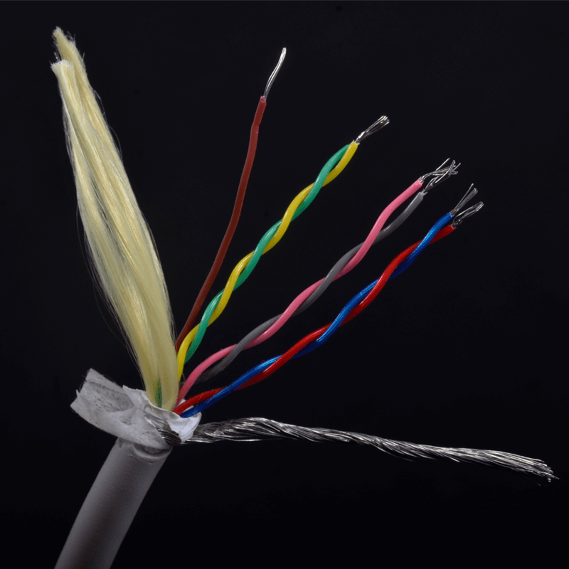 30 AWG 7 Conductor Shielded Cable 3 Twisted Pair Plus 1 Single Wire TPU Jacket