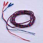 Double twisted Raw EEG Electrodes one end overmold one end semi stripped Red And Blue