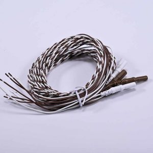 Two wire twisted EEG Electrodes White and Brown