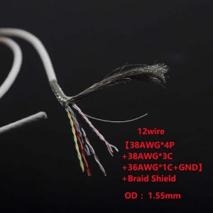 12 wire endoscope camera cable with 3 types conductor OD 1.55mm