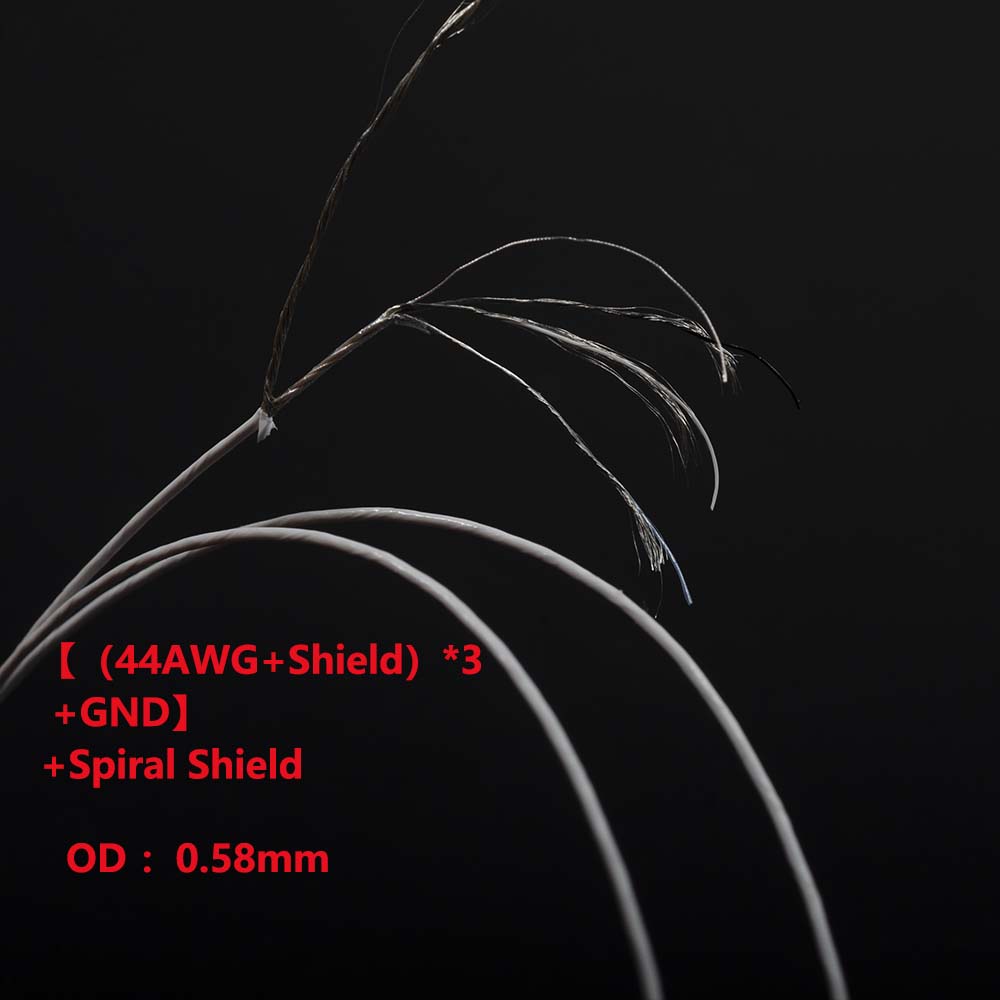3 wire 44AWG Endoscope camera module cable with spiral shield OD 0.58mm